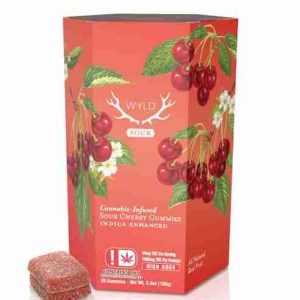 WYLD High Dose Sour Cherry Indica Enhanced Gummies Brescia